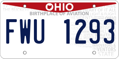 OH license plate FWU1293