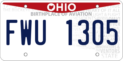 OH license plate FWU1305