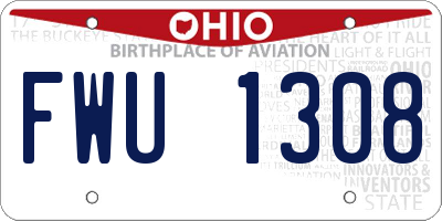 OH license plate FWU1308