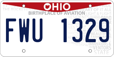 OH license plate FWU1329