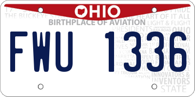 OH license plate FWU1336