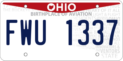 OH license plate FWU1337