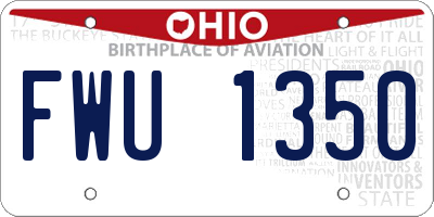 OH license plate FWU1350