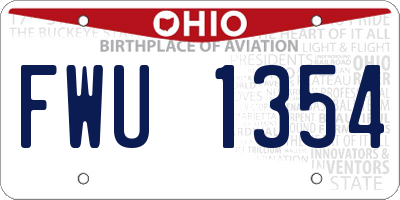 OH license plate FWU1354