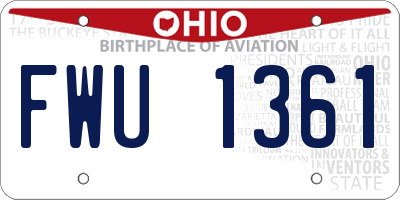 OH license plate FWU1361