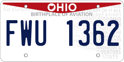 OH license plate FWU1362