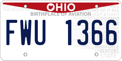 OH license plate FWU1366