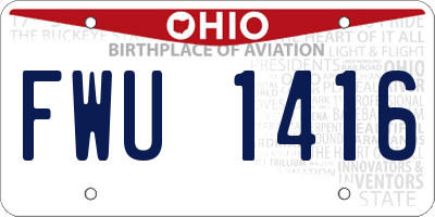 OH license plate FWU1416