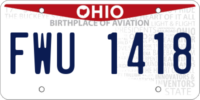 OH license plate FWU1418