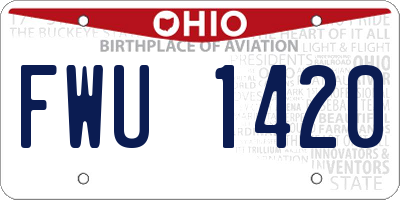 OH license plate FWU1420