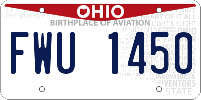 OH license plate FWU1450
