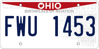OH license plate FWU1453