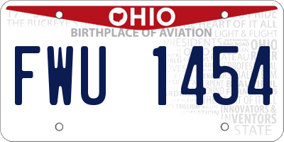 OH license plate FWU1454