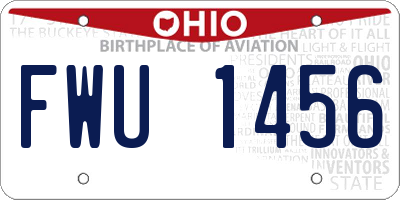 OH license plate FWU1456