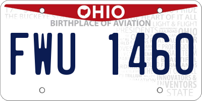OH license plate FWU1460