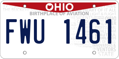 OH license plate FWU1461