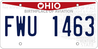 OH license plate FWU1463
