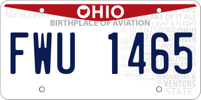 OH license plate FWU1465