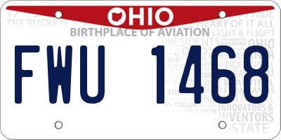 OH license plate FWU1468