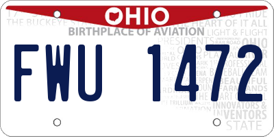 OH license plate FWU1472