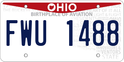 OH license plate FWU1488