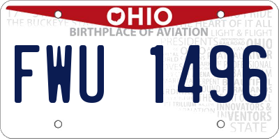 OH license plate FWU1496