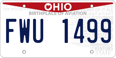OH license plate FWU1499