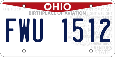 OH license plate FWU1512