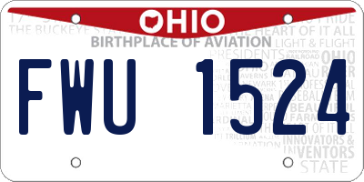 OH license plate FWU1524
