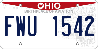 OH license plate FWU1542