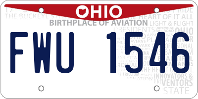 OH license plate FWU1546