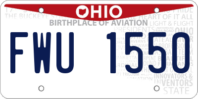 OH license plate FWU1550