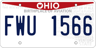 OH license plate FWU1566