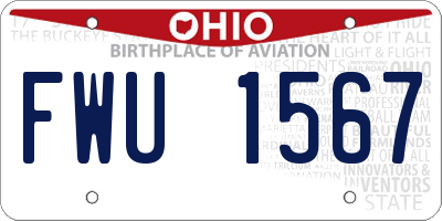 OH license plate FWU1567