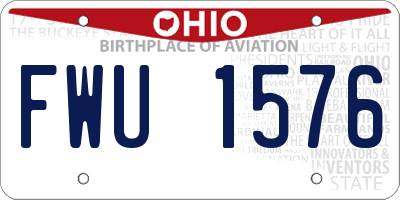 OH license plate FWU1576