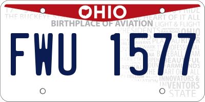 OH license plate FWU1577