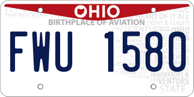OH license plate FWU1580