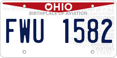OH license plate FWU1582