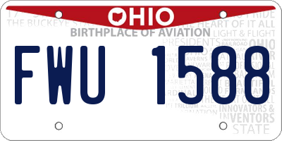 OH license plate FWU1588