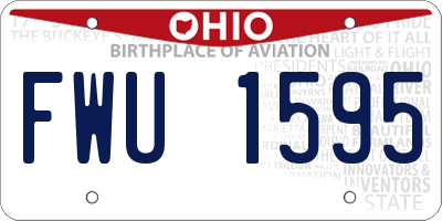 OH license plate FWU1595