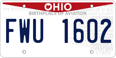 OH license plate FWU1602