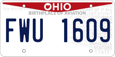 OH license plate FWU1609