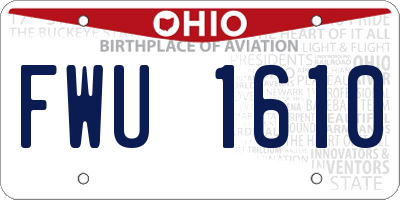 OH license plate FWU1610