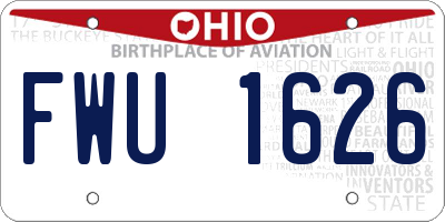 OH license plate FWU1626