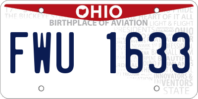 OH license plate FWU1633