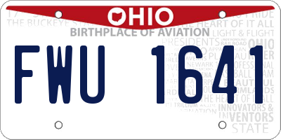 OH license plate FWU1641