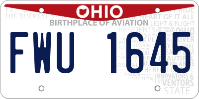 OH license plate FWU1645