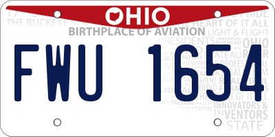 OH license plate FWU1654