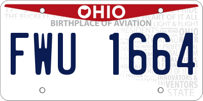 OH license plate FWU1664