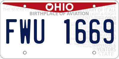 OH license plate FWU1669